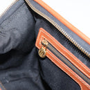 FENDI Pecan Canvas Hand Bag PVC Black Brown Auth ka6633-20