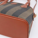 FENDI Pecan Canvas Hand Bag PVC 2way Black Brown Auth ka6634V-10