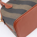 FENDI Pecan Canvas Hand Bag PVC 2way Black Brown Auth ka6634V-16