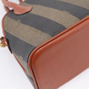 FENDI Pecan Canvas Hand Bag PVC 2way Black Brown Auth ka6634V-18