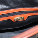 FENDI Pecan Canvas Hand Bag PVC 2way Black Brown Auth ka6634V-21