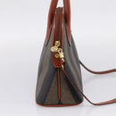 FENDI Pecan Canvas Hand Bag PVC 2way Black Brown Auth ka6634V-3