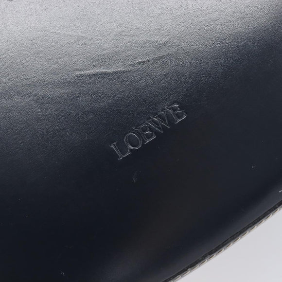 LOEWE Hand Bag Leather Navy Gold Auth ka6635A