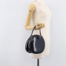 LOEWE Hand Bag Leather Navy Gold Auth ka6635A-24