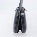 LOEWE Hand Bag Leather Navy Gold Auth ka6635A-4