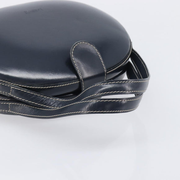 LOEWE Hand Bag Leather Navy Gold Auth ka6635A