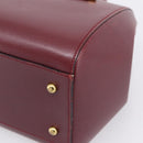 Cartier Must Line Boston Bag Leather Bordeaux Gold Auth ka6637-14