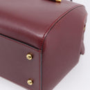 Cartier Must Line Boston Bag Leather Bordeaux Gold Auth ka6637-16