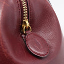 Cartier Must Line Boston Bag Leather Bordeaux Gold Auth ka6637-17