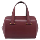 Cartier Must Line Boston Bag Leather Bordeaux Gold Auth ka6637-13