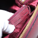 Cartier Must Line Boston Bag Leather Bordeaux Gold Auth ka6637-12