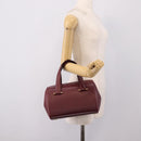 Cartier Must Line Boston Bag Leather Bordeaux Gold Auth ka6637-23