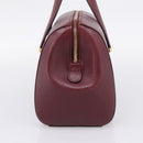 Cartier Must Line Boston Bag Leather Bordeaux Gold Auth ka6637-4