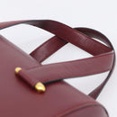 Cartier Must Line Boston Bag Leather Bordeaux Gold Auth ka6637-8