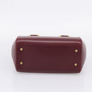 Cartier Must Line Boston Bag Leather Bordeaux Gold Auth ka6637-5