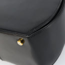 Salvatore Ferragamo Gancini Hand Bag Leather 2way Black Gold Auth ka663V-14