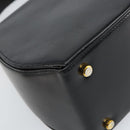 Salvatore Ferragamo Gancini Hand Bag Leather 2way Black Gold Auth ka663V-15