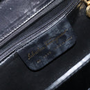 Salvatore Ferragamo Gancini Hand Bag Leather 2way Black Gold Auth ka663V-17