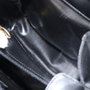 Salvatore Ferragamo Gancini Hand Bag Leather 2way Black Gold Auth ka663V-22