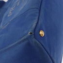 PRADA Canapa MM Hand Bag Canvas Blue Gold Auth ka664-10