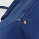 PRADA Canapa MM Hand Bag Canvas Blue Gold Auth ka664-12
