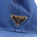 PRADA Canapa MM Hand Bag Canvas Blue Gold Auth ka664-14