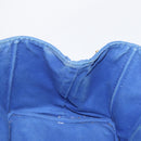 PRADA Canapa MM Hand Bag Canvas Blue Gold Auth ka664-17