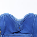 PRADA Canapa MM Hand Bag Canvas Blue Gold Auth ka664-18