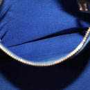 PRADA Canapa MM Hand Bag Canvas Blue Gold Auth ka664-20