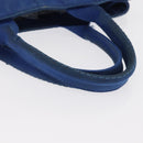 PRADA Canapa MM Hand Bag Canvas Blue Gold Auth ka664-7