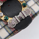 Miu Miu Bijoux Shoulder Bag Wool Red Gold Auth ka6640V-18