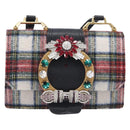 Miu Miu Bijoux Shoulder Bag Wool Red Gold Auth ka6640V-2