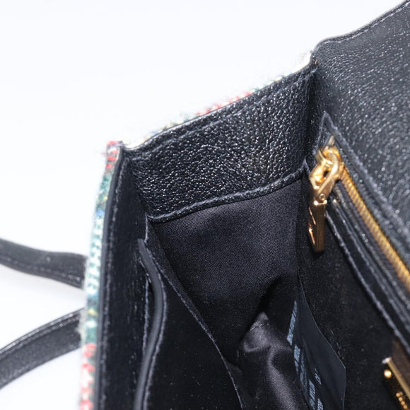Miu Miu Bijoux Shoulder Bag Wool Red Gold Auth ka6640V