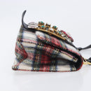 Miu Miu Bijoux Shoulder Bag Wool Red Gold Auth ka6640V-4