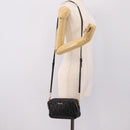 Miu Miu Matelasse Shoulder Bag Leather Black Gold Auth ka6641-23