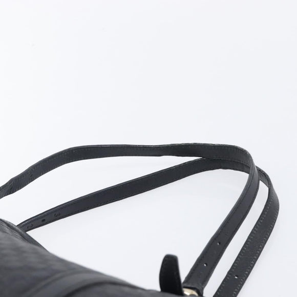 GUCCI Micro GG Canvas Guccissima Tote Bag Leather Black Gold 449647 Auth ka6642