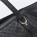 GUCCI Micro GG Canvas Guccissima Tote Bag Leather Black Gold 449647 Auth ka6642-17