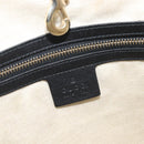 GUCCI Micro GG Canvas Guccissima Tote Bag Leather Black Gold 449647 Auth ka6642-20