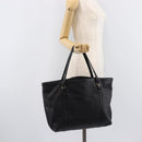 GUCCI Micro GG Canvas Guccissima Tote Bag Leather Black Gold 449647 Auth ka6642-30