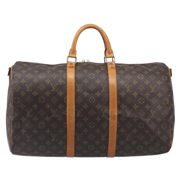 LOUIS VUITTON Monogram Keepall Bandouliere 50 Boston Bag M41416 LV Auth ka6643
