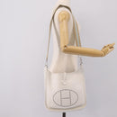 HERMES Evelyn 1GM Shoulder Bag Togo White Silver Auth ka6646V-21