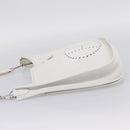 HERMES Evelyn 1GM Shoulder Bag Togo White Silver Auth ka6646V-4