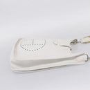 HERMES Evelyn 1GM Shoulder Bag Togo White Silver Auth ka6646V-5
