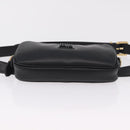 Miu Miu Waist Pouch Waist bag Leather Black Gold Auth ka6647M-5