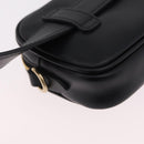 Miu Miu Waist Pouch Waist bag Leather Black Gold Auth ka6647M-18