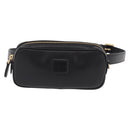Miu Miu Waist Pouch Waist bag Leather Black Gold Auth ka6647M-13