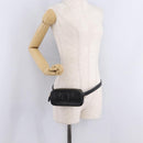 Miu Miu Waist Pouch Waist bag Leather Black Gold Auth ka6647M-24