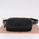 Miu Miu Waist Pouch Waist bag Leather Black Gold Auth ka6647M-12