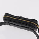 Miu Miu Waist Pouch Waist bag Leather Black Gold Auth ka6647M-6