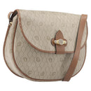 Christian Dior Honeycomb Canvas Shoulder Bag PVC Beige Gold Auth ka6648-1